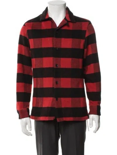 Pre-owned Allsaints Plaid Print Jacket In Red