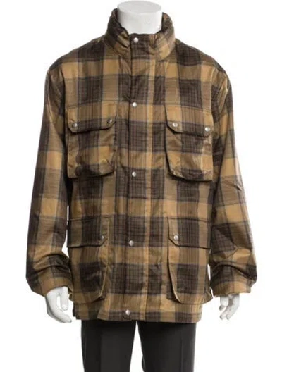 Pre-owned Allsaints Plaid Print Jacket W/ Tags In Brown