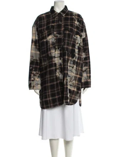 Pre-owned Allsaints Plaid Print Jacket W/ Tags In Brown