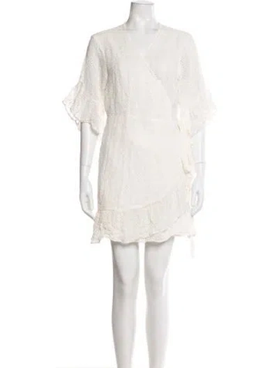 Pre-owned Allsaints Plaid Print Knee-length Dress In White