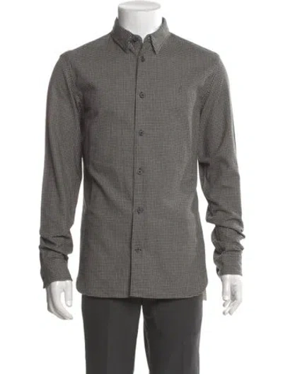 Pre-owned Allsaints Plaid Print Long Sleeve Shirt In Black