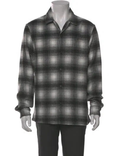 Pre-owned Allsaints Plaid Print Long Sleeve Shirt In Black
