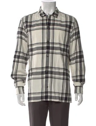 Pre-owned Allsaints Plaid Print Long Sleeve Shirt In Gray