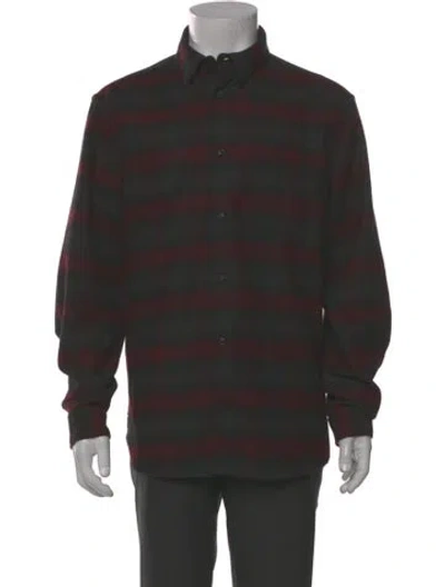 Pre-owned Allsaints Plaid Print Long Sleeve Shirt In Purple
