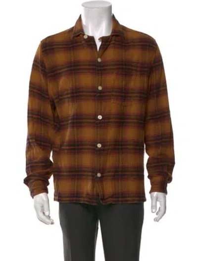 Pre-owned Allsaints Plaid Print Long Sleeve Shirt In Yellow