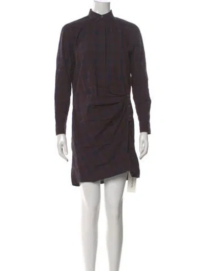 Pre-owned Allsaints Plaid Print Mini Dress In Brown