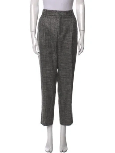 Pre-owned Allsaints Plaid Print Straight Leg Pants In Gray