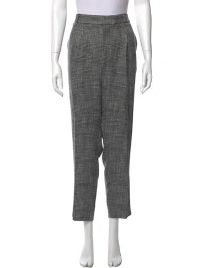 Pre-owned Allsaints Plaid Print Straight Leg Pants In Gray