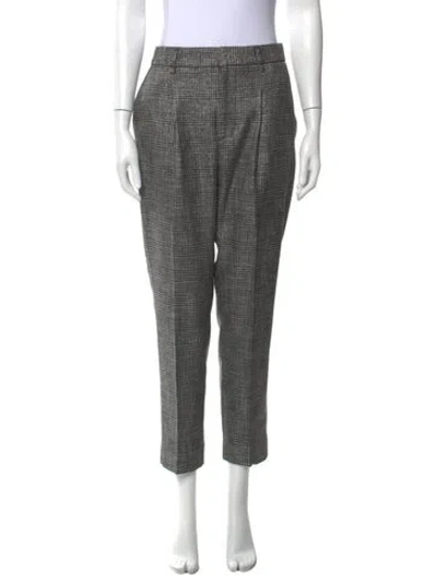 Pre-owned Allsaints Plaid Print Straight Leg Pants In Gray
