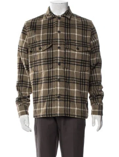 Pre-owned Allsaints Plaid Print Trucker Jacket In Green