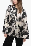 Shop Allsaints Plant Motif Satin Sofi Blouse