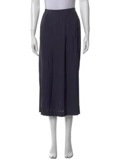 Pre-owned Allsaints Pleated Accents Midi Length Skirt In Gray