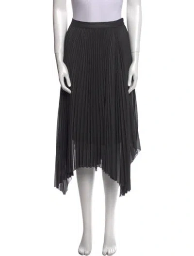 Pre-owned Allsaints Pleated Accents Midi Length Skirt In Silver