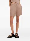 Allsaints Pleated-cuffed Shorts In Pink