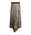 Allsaints Womens Bronze Gold Jax Metallic Woven Maxi Skirt In Brown