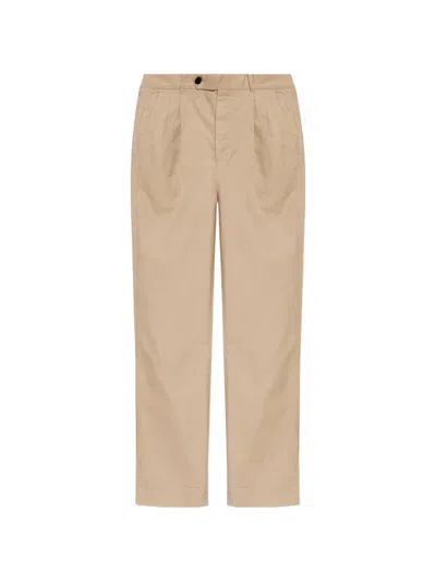 Allsaints Pleated Straight-leg Trousers In Neutral