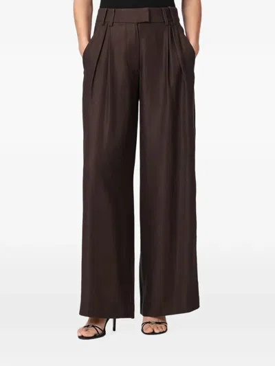 Allsaints Pleated Trousers In Brown