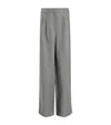 Allsaints Pleated Wide-leg Averie Trousers In Grey