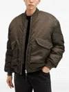 Allsaints Hawk Insulated Nylon Bomber Jacket In Brown