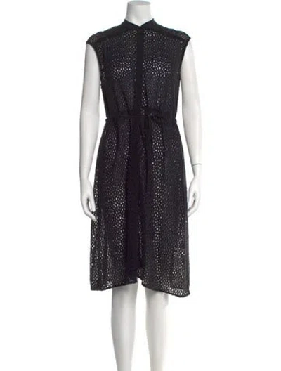Pre-owned Allsaints Polka Dot Print Knee-length Dress In Black