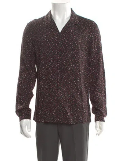 Pre-owned Allsaints Polka Dot Print Long Sleeve Shirt In Black
