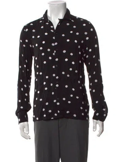 Pre-owned Allsaints Polka Dot Print Long Sleeve Shirt In Black/neutrals