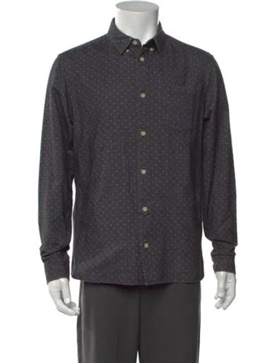Pre-owned Allsaints Polka Dot Print Long Sleeve Shirt In Gray