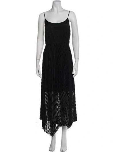 Pre-owned Allsaints Polka Dot Print Midi Length Dress In Blue