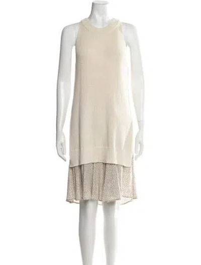 Pre-owned Allsaints Polka Dot Print Midi Length Dress In Neutrals