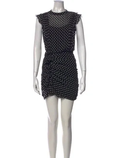 Pre-owned Allsaints Polka Dot Print Mini Dress In Black