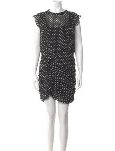 Pre-owned Allsaints Polka Dot Print Mini Dress In Black
