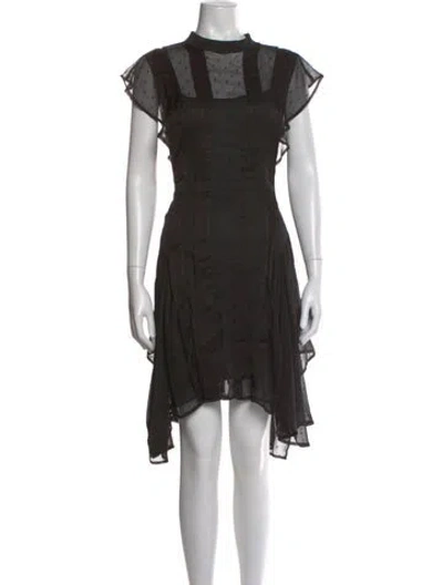 Pre-owned Allsaints Polka Dot Print Mini Dress In Black