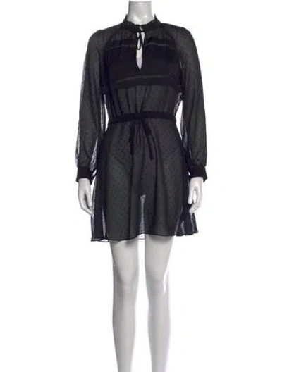 Pre-owned Allsaints Polka Dot Print Mini Dress In Black