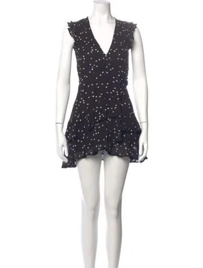 Pre-owned Allsaints Polka Dot Print Mini Dress In Blue