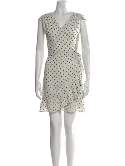 Pre-owned Allsaints Polka Dot Print Mini Dress In White