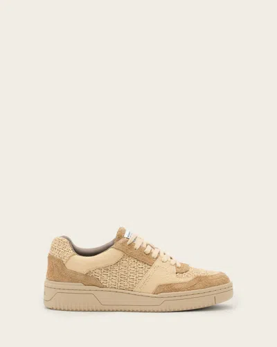 Allsaints Polyester Hix Raffia Trainers In Brown