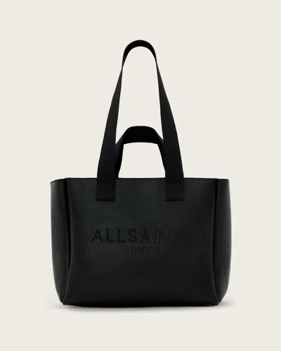 Allsaints Polyester Izzy Medium Sheen Tote Bag In White