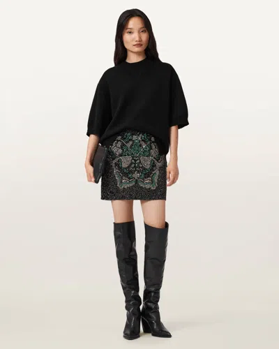 Allsaints Polyester Jamilia Embellished Mini Skirt In Multi