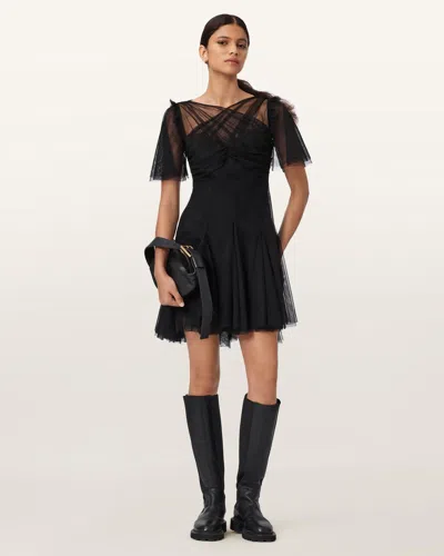 Allsaints Polyester Madi Fitted Dress In Black