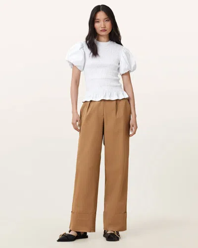 Allsaints Cotton Poppy Brown Chino Trousers