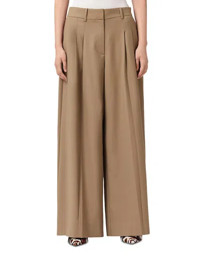 Allsaints Poppy Wide Leg Pants In Gold