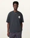 Allsaints Mens Washed Black Pride Distortion Graphic-print Cotton T-shirt Xl In Gray