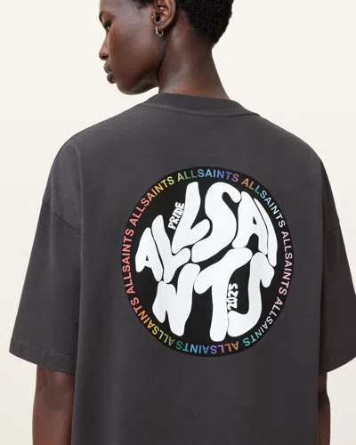 Allsaints Pride Distortion T-shirt In Washed Black