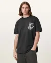 Allsaints Mens Washed Black Graphic-print Relaxed-fit Cotton T-shirt In Black