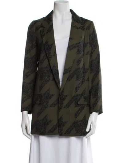 Pre-owned Allsaints Printed Blazer In Green