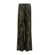 Allsaints Charli Silk Blend Wide Leg Pants In Brown