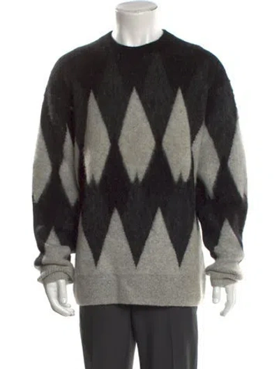 Pre-owned Allsaints Printed Crew Neck Pullover In Gray