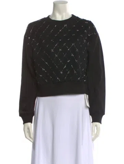 Pre-owned Allsaints Printed Crew Neck Sweater In Black