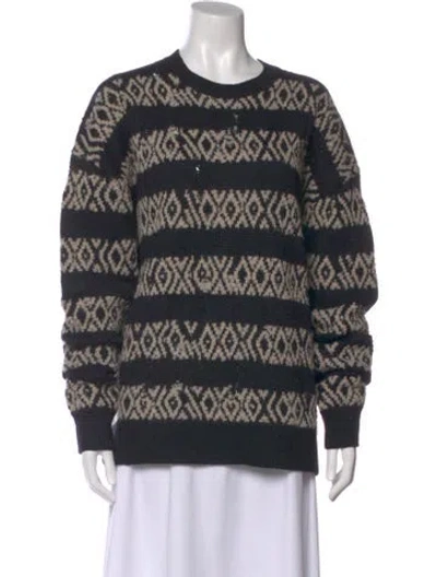 Pre-owned Allsaints Printed Crew Neck Sweater In Black