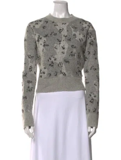 Pre-owned Allsaints Printed Crew Neck Sweater In Gray